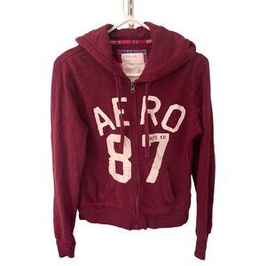 Aeropostale sweatshirt hoodie zipper front hood hooded size large AERO